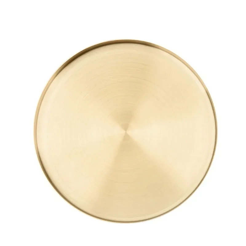 Kitchen Stainless Steel Storage Tray Decorative Trays Organizer Jewelry Display Plate Round Shape Gold Tray Kitchen Storage storage tray kitchen tray jewelry storage tray