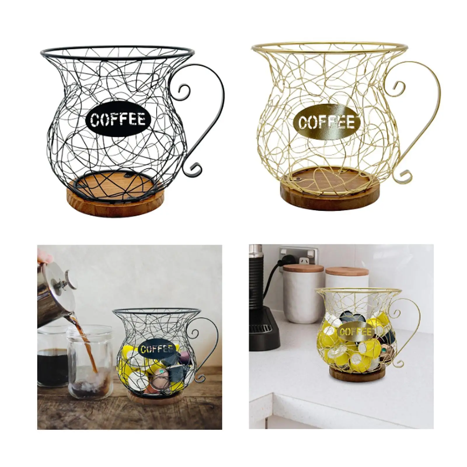 Coffee Pod Holder Metal Mug Shaped Large Capacity Coffee Capsule Holder for Kitchen Countertop Bar Accessories Home Desktop Coffee Pod Holder Metal Mug Shaped Large Capacity Coffee Capsule Holder for Kitchen Countertop Bar Accessories Home Desktop