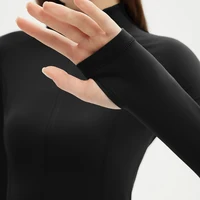 Ensemble de sport deux pièces pour femmes, veste de sport à manches longues avec fermeture éclair et leggings taille haute, ensembles de yoga sportifs respirants pour femmes 4