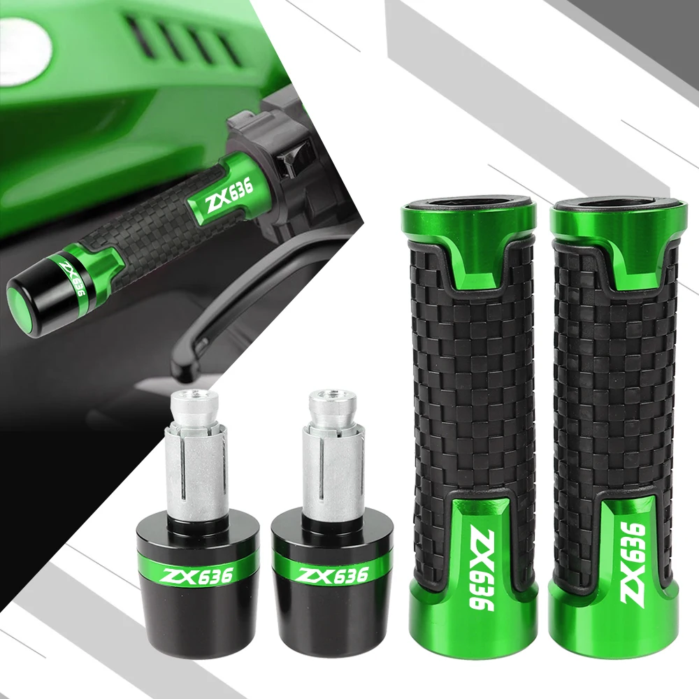 

Motorcycles Weight Accessories Handle Grip Handlebar Grips End Cover Cap For KAWASAKI ZX636 ZX 636 2019 2020 CNC Aluminum 7/8"