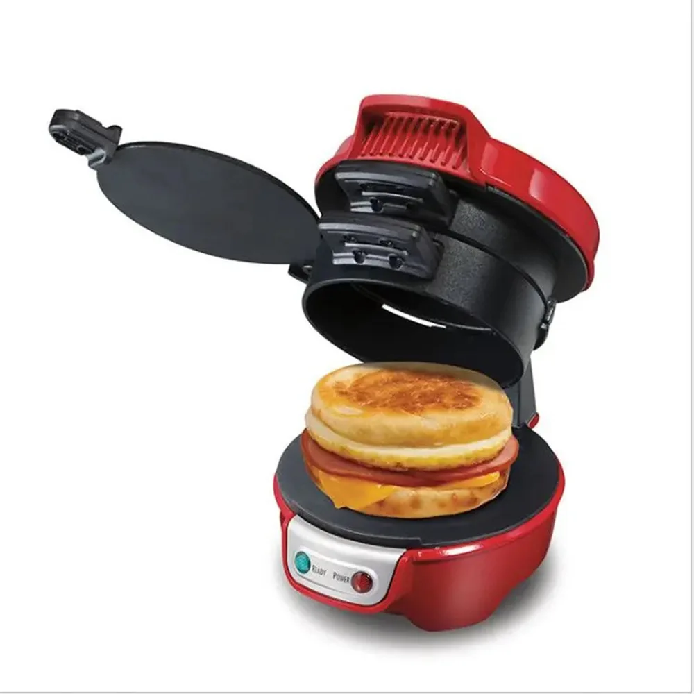 Household Multifunctional Breakfast Machine Portable Hamburger Sandwich Machine Waffle Machine with Egg Cooker Ring