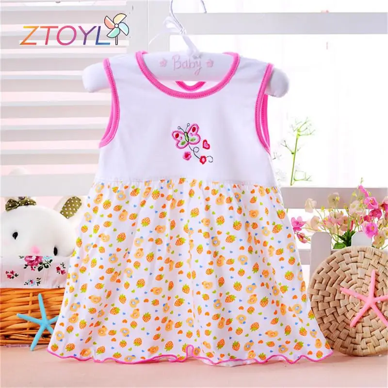 Baby Girl Dress Infant Baby Girl Cotton Sleeveless Dress Casual Clothing 0-24 M For Summer