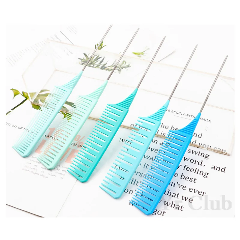 5Pcs/Set Hairbrush Highlight Dyeing Comb Hairstylist Dye  Hair Pointed Combs Hair Salon Hairdressing Brush Styling Tools Y0606 6