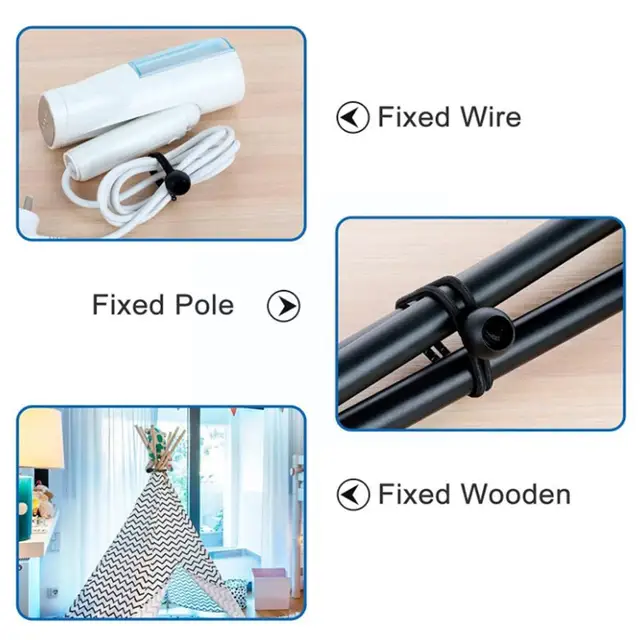 5Db Fekete Golyó Sátor Rögzítse A Zsinórokat Elasztikus Tartó Huzal Rögzített Kötél Ponyomautó Kötő Latex Fészer Napellenző N7H5 - Image 5