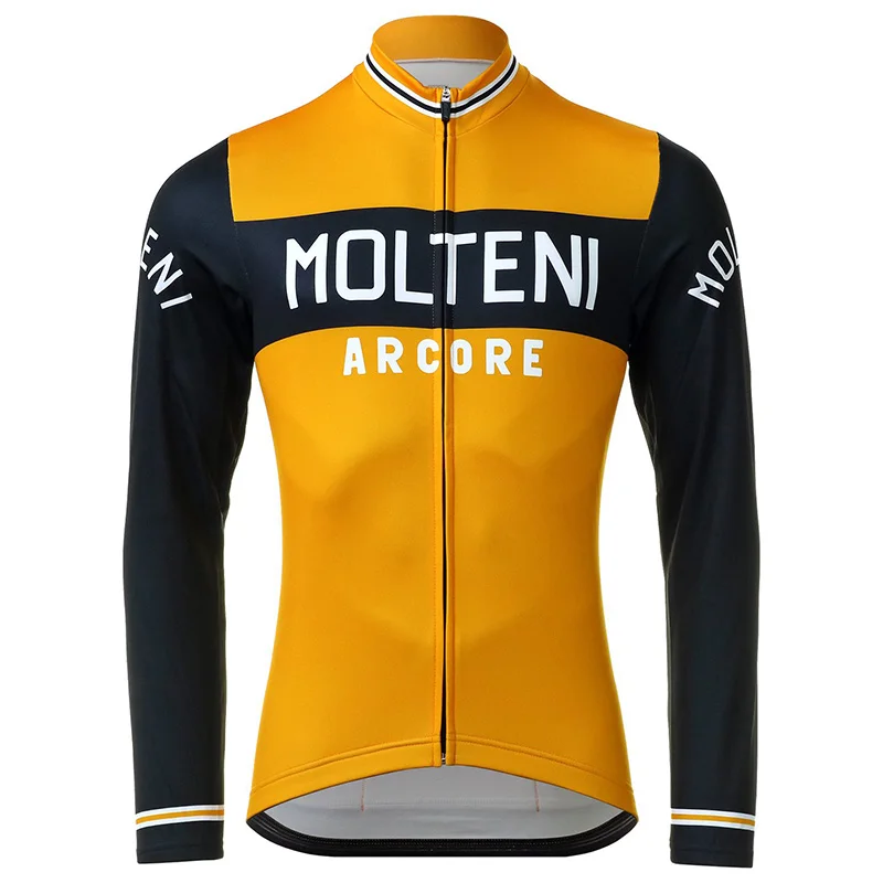 Retro Team Cycling Jersey Men Long Sleeve Winter Fleece & Thin Racing Classic Molteni Bicycle Clother Pdm Bike Clothing 5