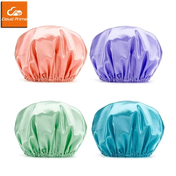 Cuffia da doccia riutilizzabile Uso quotidiano Bagno per dormire notturno Accessori per la cura dei capelli da donna Copri capelli per doccia da bagno a doppio strato 1