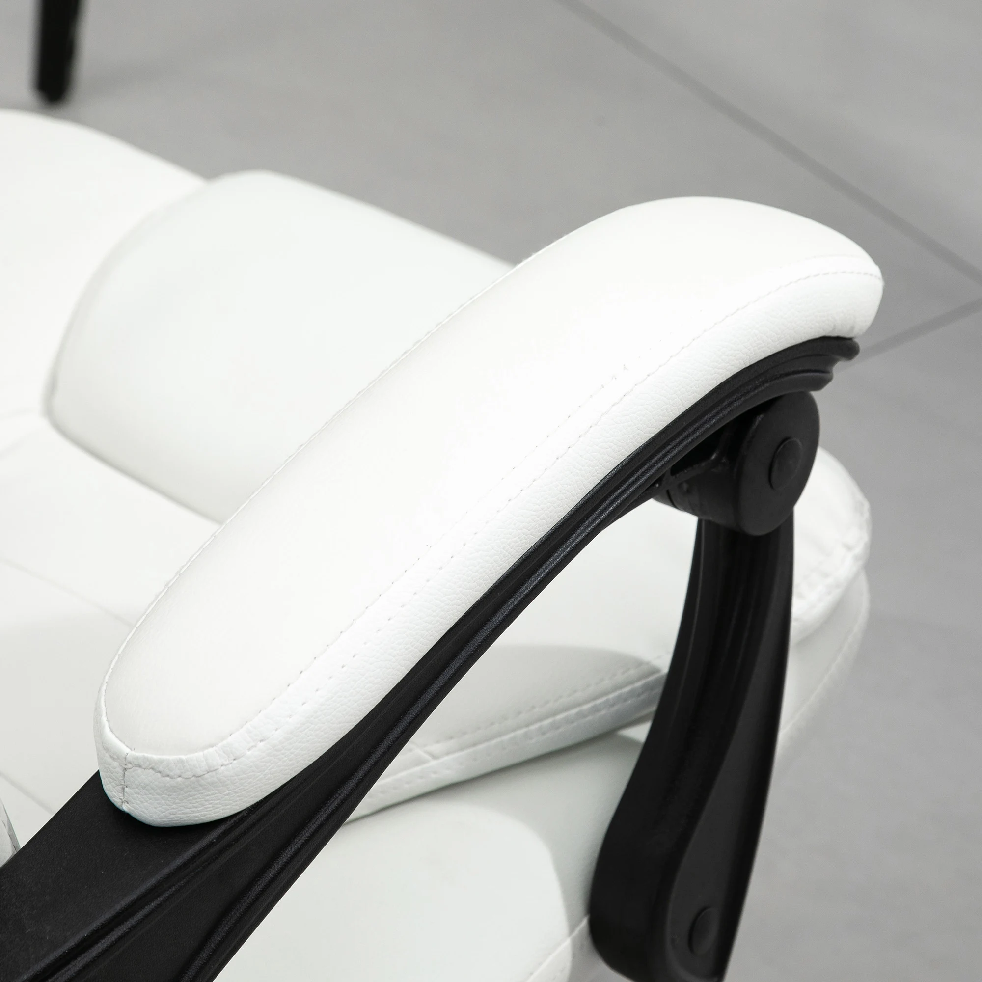 7-Point Vibrating Massage Office Chair High Back Massaging Office Desk Chair with Lumbar Support, Footrest, White 6