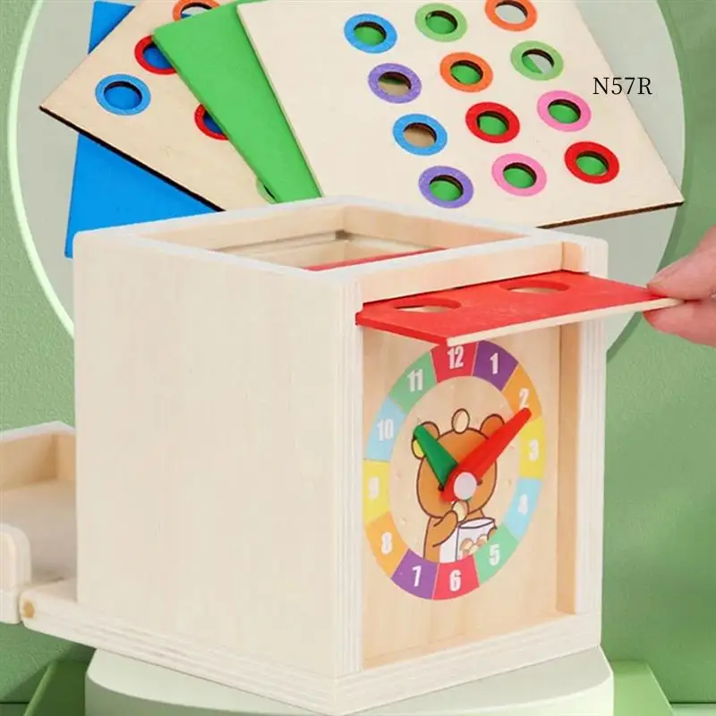 6-In-1 Wooden Montessori Toy Kit Object Permanence Box Play Set With Coin Box Carrot Harvest Shape Sorter Ball Drop Toy Durable