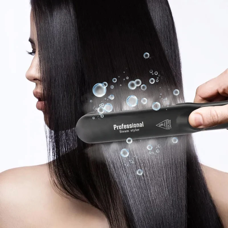 SAHE Steam Hair Straightener Ceramic Coating Plates LCD Display Flat Iron MCH Heating Hair Styling Tools with Infrared Function