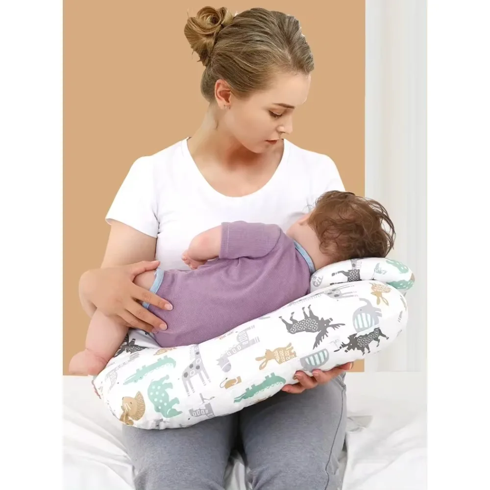 Nursing Pillow for Breastfeeding Bottle Feeding Ergonomic Design Removable Pillowcase Top Extra Pillow Provides More Support