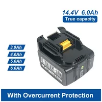 Pour Makita 14.4V 6Ah Batteries d'outils électriques rechargeables 4S2P 18650 batterie Li-ion pour Makita 14.4V BL1460 BL1430 1415 194066-1 1