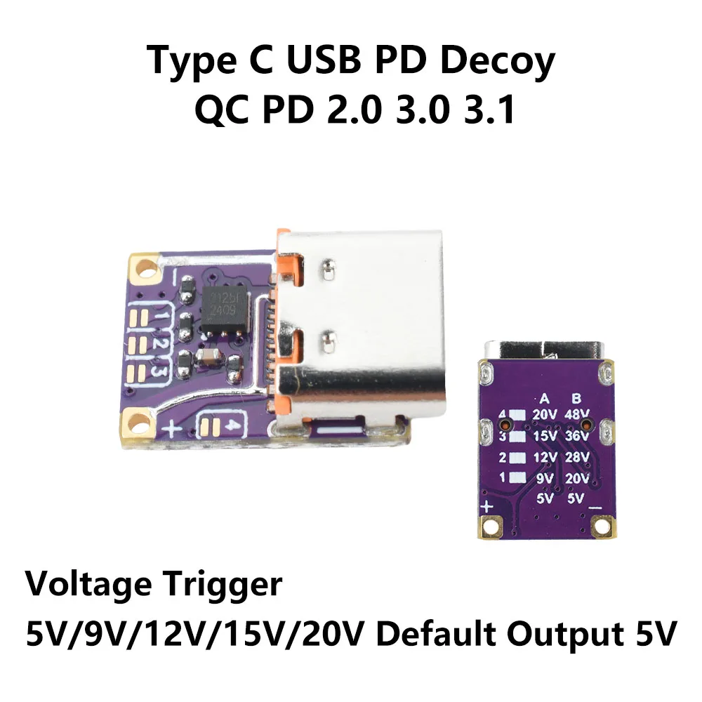 Universal Fast Charging Module with Adjustable Voltage and PD to DC Type-C Interface