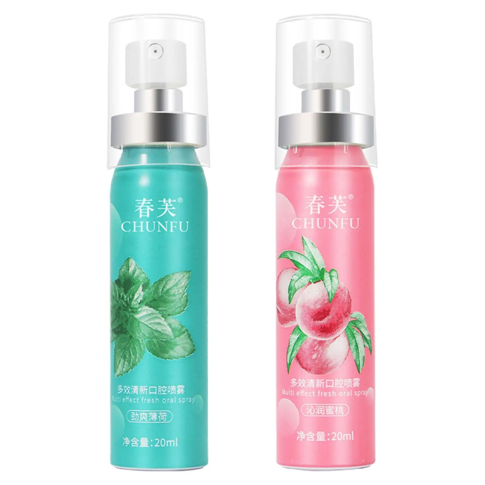 20ml Fruity Breath Refreshing Spray Long Lasting Mint Breath Portable Spray Alcohol-free Bad Peach Care Cleaning
