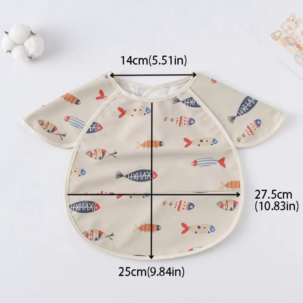 Apron Style Waterproof Baby Bibs Soft Sleeveless Burp Cloth Short Sleeve Cartoon Print Feeding Apron Products