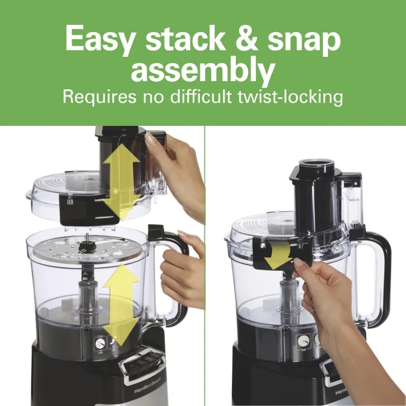 Hamilton Beach Stack & Snap Food Processor, 10 Cup Capacity, New, 70723 5