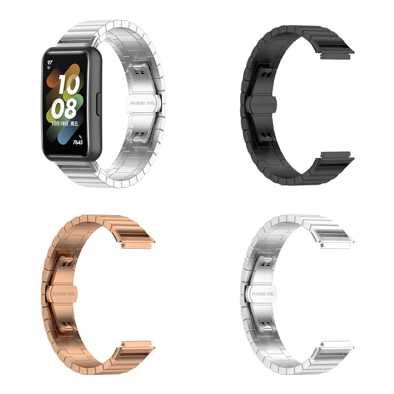 

Металлический ремешок, совместимый с HuaweiBand 7, модный прочный ремешок для умных часов, сменный спортивный браслет, браслет, подарок унисекс