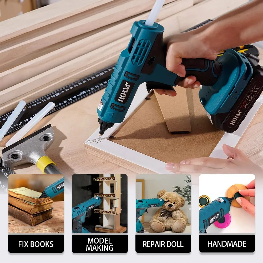 100W Cordless Electric Hot Melt Glue Gun for Makita 18V Battery 11mm Glue Stick Hot Melt Welding Hot Air Gun for Home Crafts DIY 3