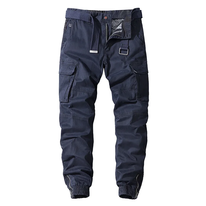 Men Cargo Pants Solid Color Loose Multi-pocket Summer Drawstring Mid-Rise Cargo  Trousers Lace-up Pockets Cargo Pants
