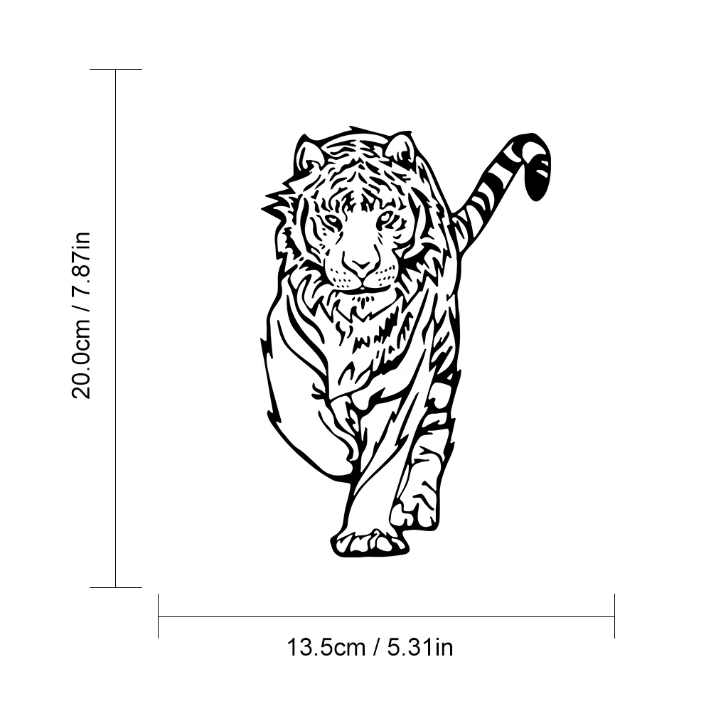 

20cm*14cm Personality Walking Tiger Car Sticker Vinyl Waterproof Car Bumper Rear Window Body Decoration Decals
