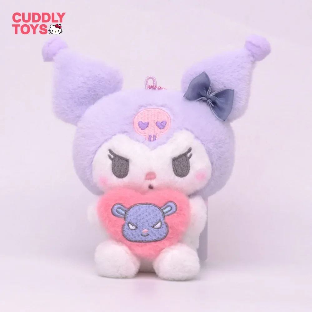 Sanrio Plush Pendant Cartoon Kuromi Plush Doll Toys Soft Pp Cotton Kawaii Kuromi Plush Keychain Pendant for Child Girls Gifts