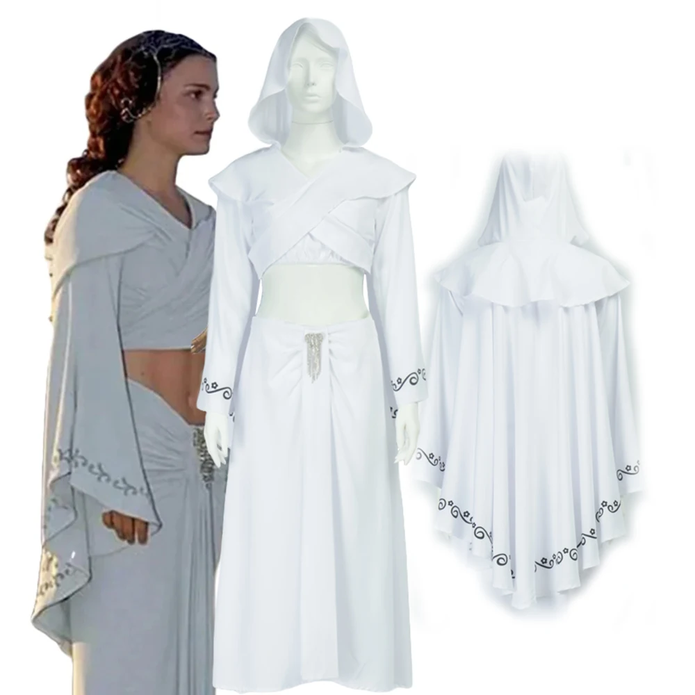 queen amidala white dress Padme Wedding Large and zips up on the right side Padm's Most Beautiful Dress in