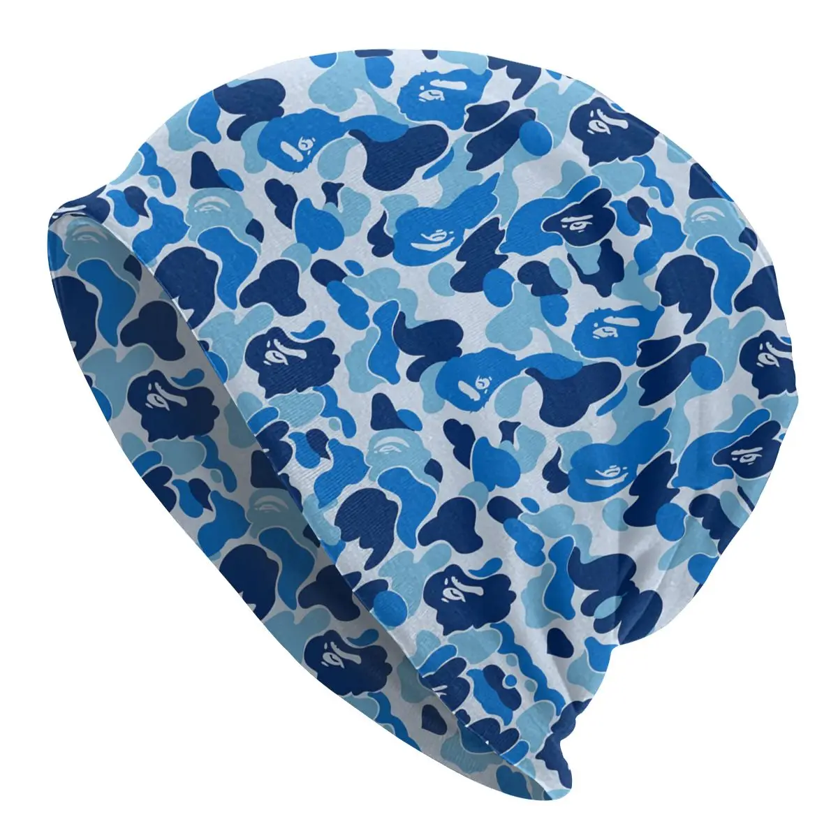 

Camo Camouflage Slouchy Beanie Men Women Unisex Cool Winter Warm Skullies Beanies Hat Adult Blue Knit Bonnet Cap