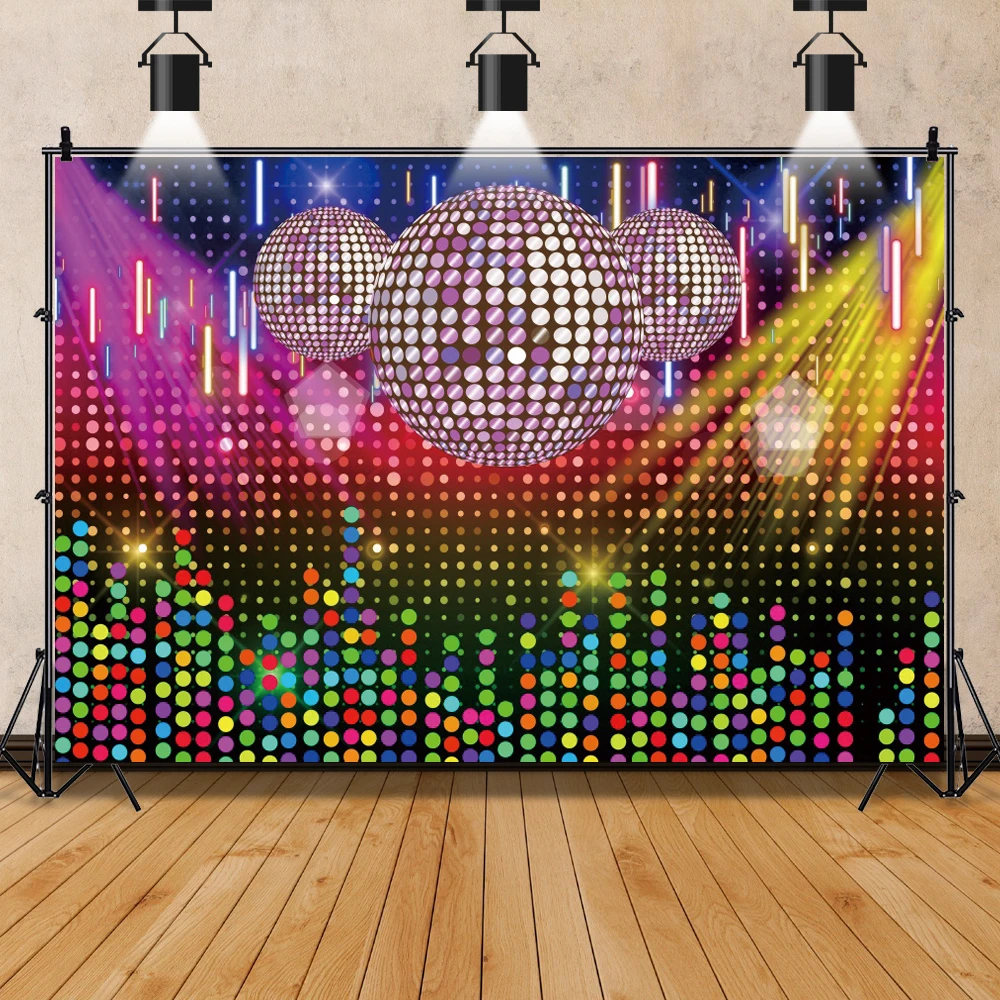 Shiny Gold String Dots Disco Birthday Carnival Party Ball Stage Portrait Photography Backdrop
