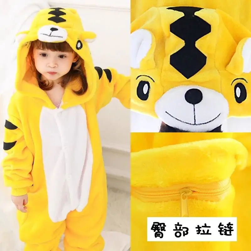 Children Warm Pyjamas Kids Unicorn Pajamas Panda Dog Cartoon Sleepwear Girls Boys Clothes For 6 8 10 12 14 16 18Years Night Wear