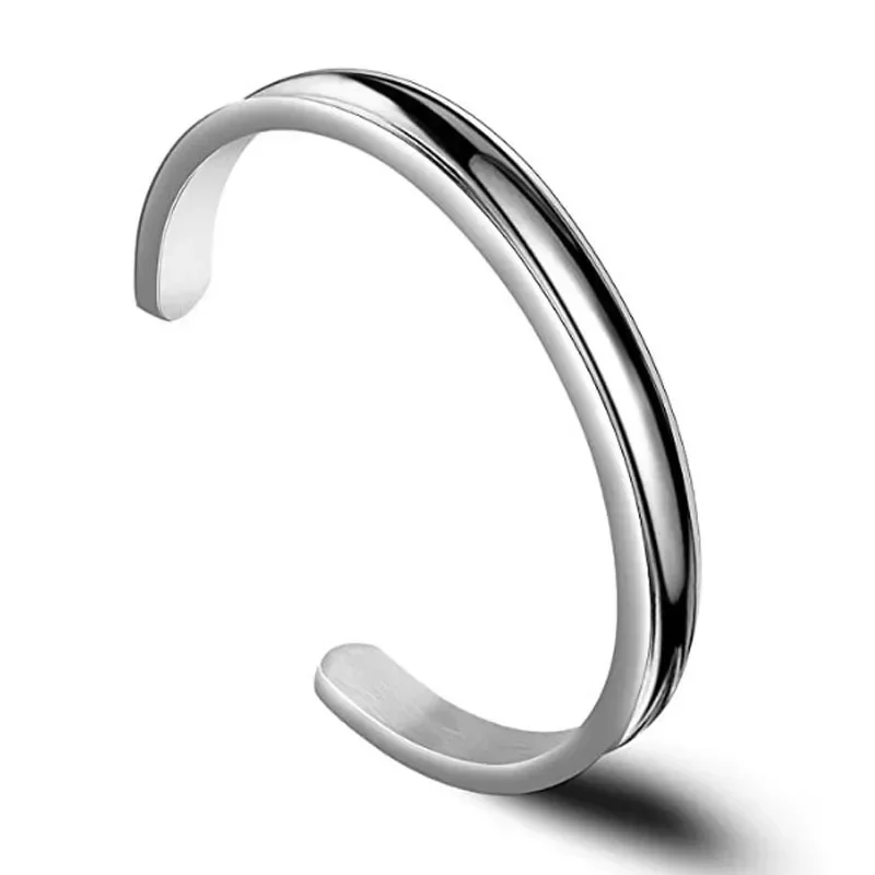 Concave Curved Titanium Steel Bracelet for Male and Female Couples C-shaped Opening Stainless Steel Titanium Bracelet stainless steel bracelet bangle bracelet