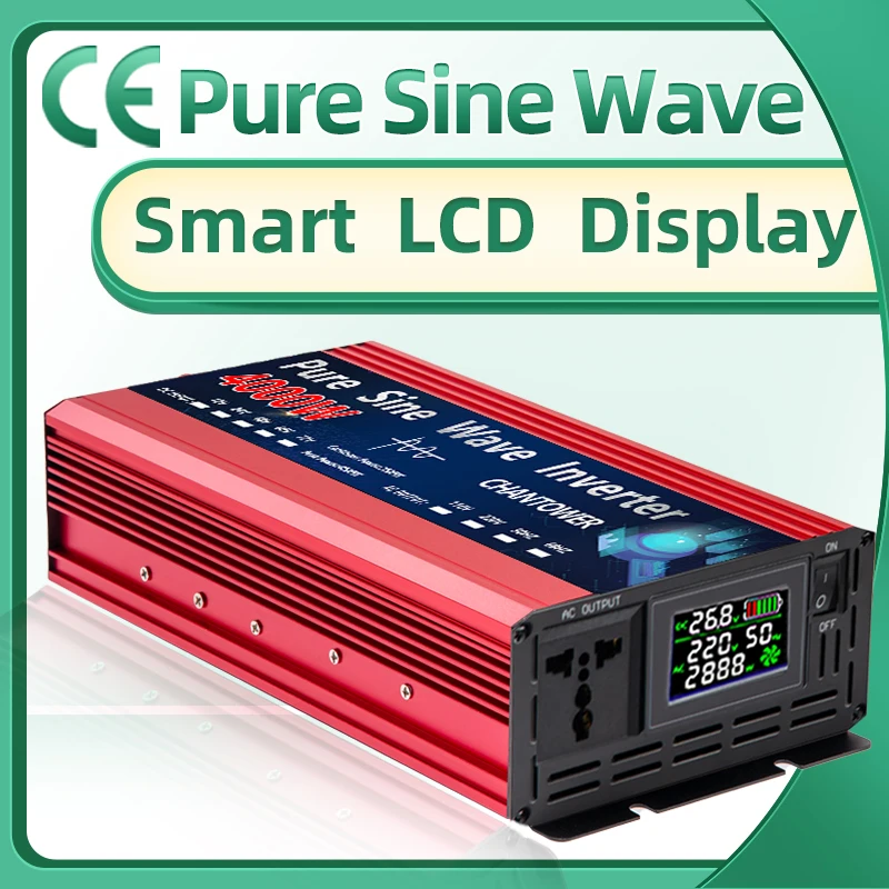 Convertisseur 12V/ 2 fois 220V, 2000W pur sinus ecran LCD