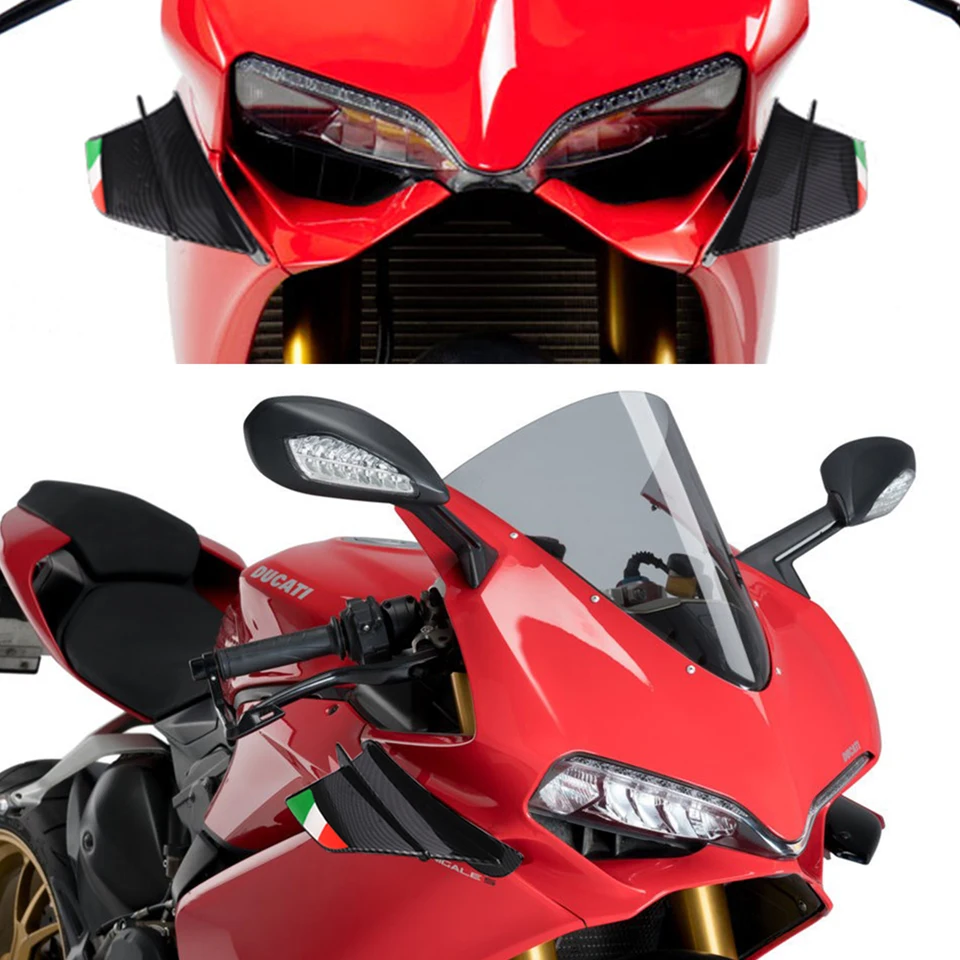 Motorcycle Fairing Side Wing Motorcycle Rear Tail Spoiler Fixed Wing Fairing Winglet For Du&Cati For Panigale V4S V4 V4R For Superleggera 2018 2019 2020 2021 2022 - View #10