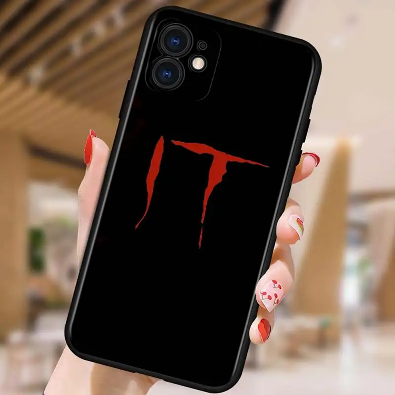 thumbnail image 1 of Pennywise-funda de silicona de Horror para IPhone, carcasa negra de silicona para Apple IPhone 13, 12 Mini, 11 Pro, XS, MAX, XR, X, 8, 7, 6S, 6 Plus, 5S, SE, 1 of 5