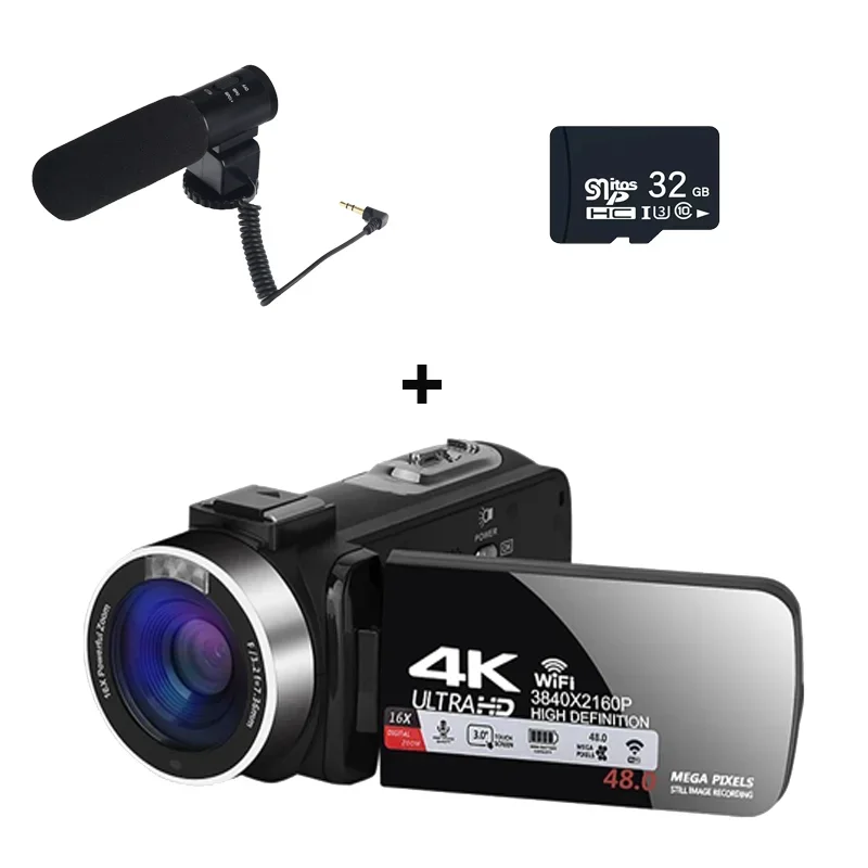 Câmera digital 4k filmadora profissional para youtube 48mp wifi câmera de vídeo 18x zoom digital câmera webcam digital para tiktok 10