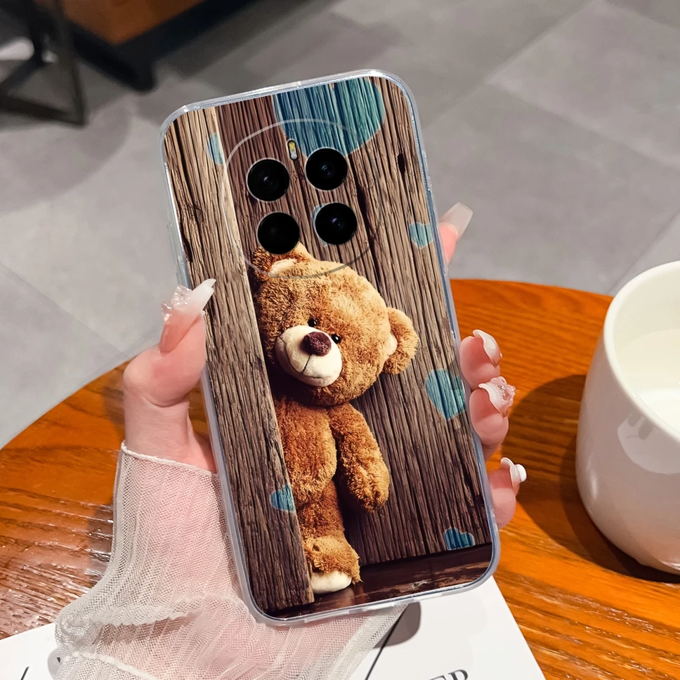 Transparent Cute Flower Soft Silicone Protective Back Cover Phone Case