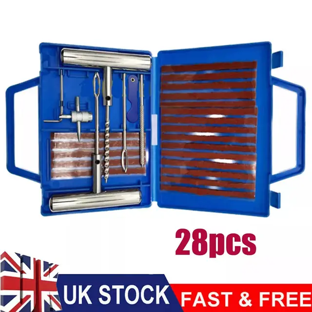 28Pcs Emergency Car Tyre Repair Kit Heavy Duty Tire Vehicle Puncture Wheel Plug