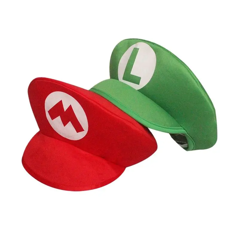 Cosplay Hats Adults Super Luigi Bors Funny Red Green Cap Halloween Party Xmas Masqurade