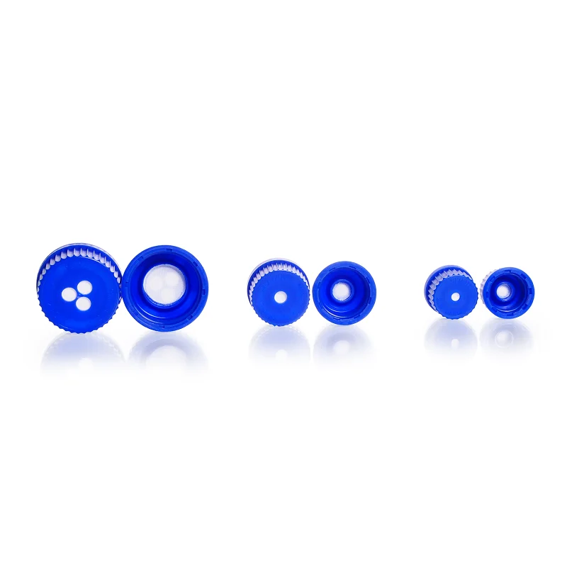 DURAN&reg; Membrane Venting Screw Cap, PP, blue, with welded-in expanded PTFE filter membrane, 29118