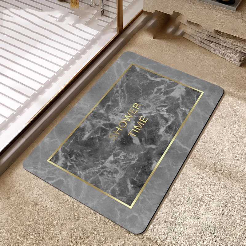 Bathroom Rugs Soft Diatomaceous Earth Floor Mat Super Absorbent Toilet Carpet Door Foot Mats Bath Non-slip Rubber Shower Rug Pad