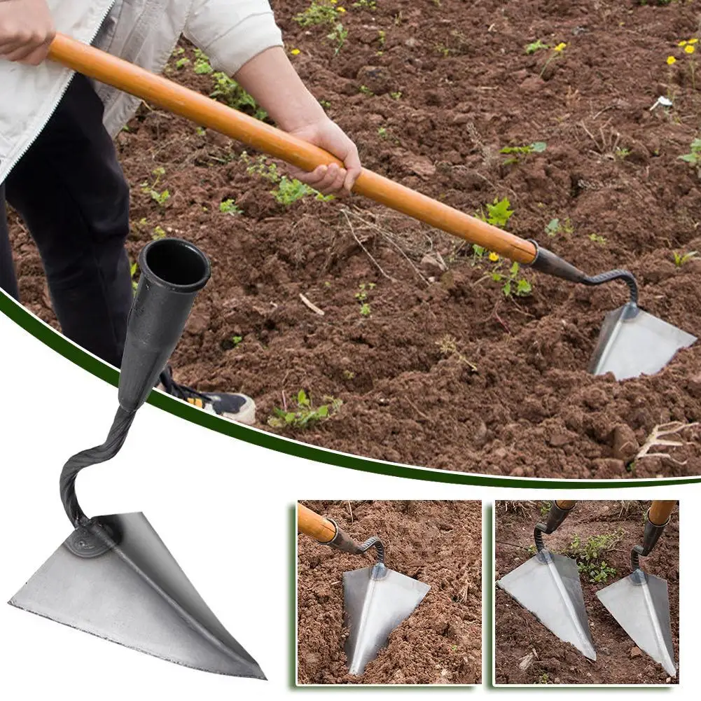 Plowing Hoe Triangle Agricultural Land Turning Loose Soil Hoe Hand Plow for Clearing Land Loosening Soil Gardening Weeding Tools garden hoe garden cultivator