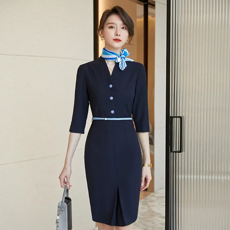 女性のためのエレガントなプロのドレス,プロの服,美容院,作業服