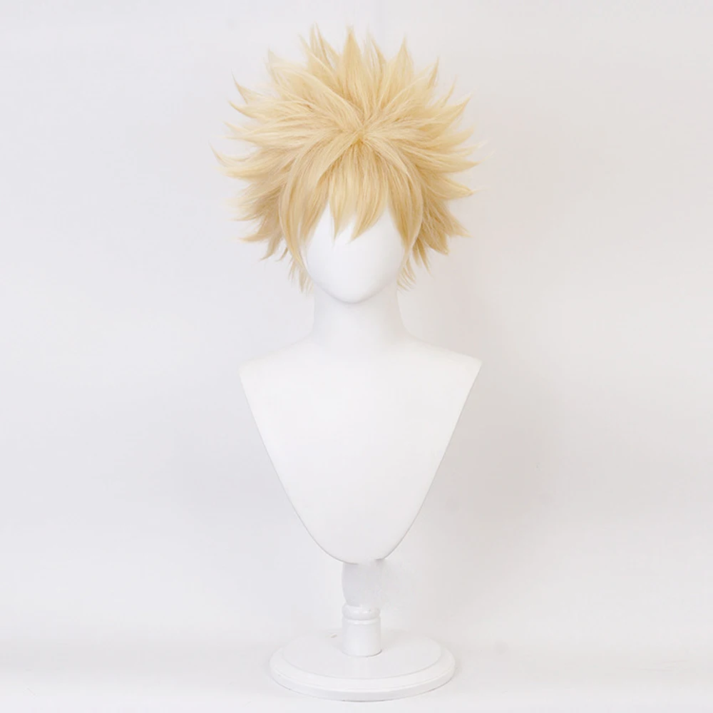 My Hero Academia Bakugou Katsuki Blonde Cosplay Wig - Heat Resistant Linen Short Style