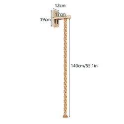 Luxury Sisal Rope Cat Climber Tree with Interactive Jungle Gym and Wall-Mounted Scratching Post (140cm sisal rope)
