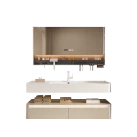 Light White Bathroom Cabinets Simple Washbasin Vintage Vanity Bathroom Cabinets Storage Mirrors Mobiletto Bagno Furniture 4