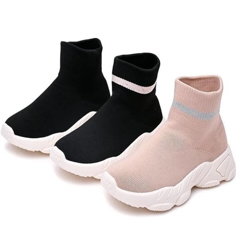 Spring Children Casual Shoes Male Female Sneaker Child High Elastic Foot Wrapping Snow Boots Kids Knitted Socks Shoes Baby Shoes