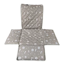 Deluxe Pet Travel Hammock and Carrier - Waterproof and Foldable Seat Cover - L (Grey Bone Print)