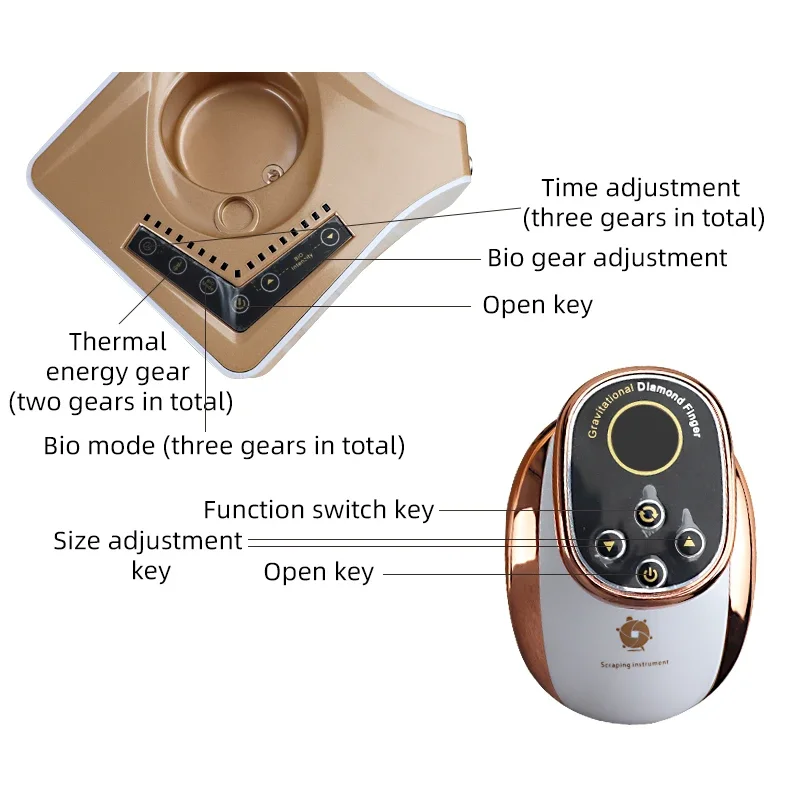 Microcurrent Golden Finger Gravitational Diamond Finger EMS Beauty Machine Face Lifting Body Massager with Gravitation Control