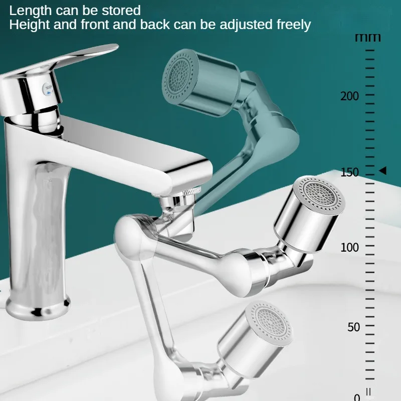 

Multifunction 1080° Rotary Extender Faucet Aerator Robotic Arm Plastic Splash for Sink Kitchen Washbasin Faucets Bubbler Nozzle