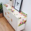 Easter Tulip Flowers Linen Table Runners Dresser Scarves Table Decor Spring Farmhouse Dining Table Runners Wedding Decorations 4