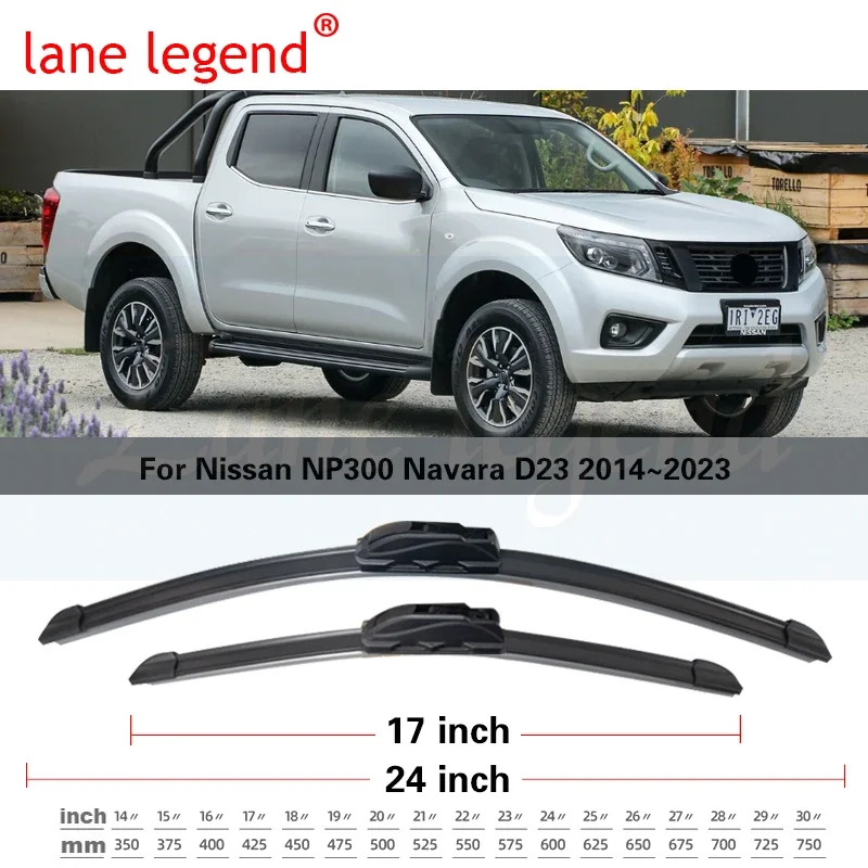 For Nissan NP300 Navara Frontier D23 2014~2023 Car Front Wiper Blades Window Windshield Windscreen Brushes Auto Replacement Part - Image 3