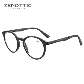 ZENOTTIC Fashion Round Anti Blue Light Blocking Reading Glasses Men Sport Readers Eyewear Women Anti Glare Computer Eyeglasses